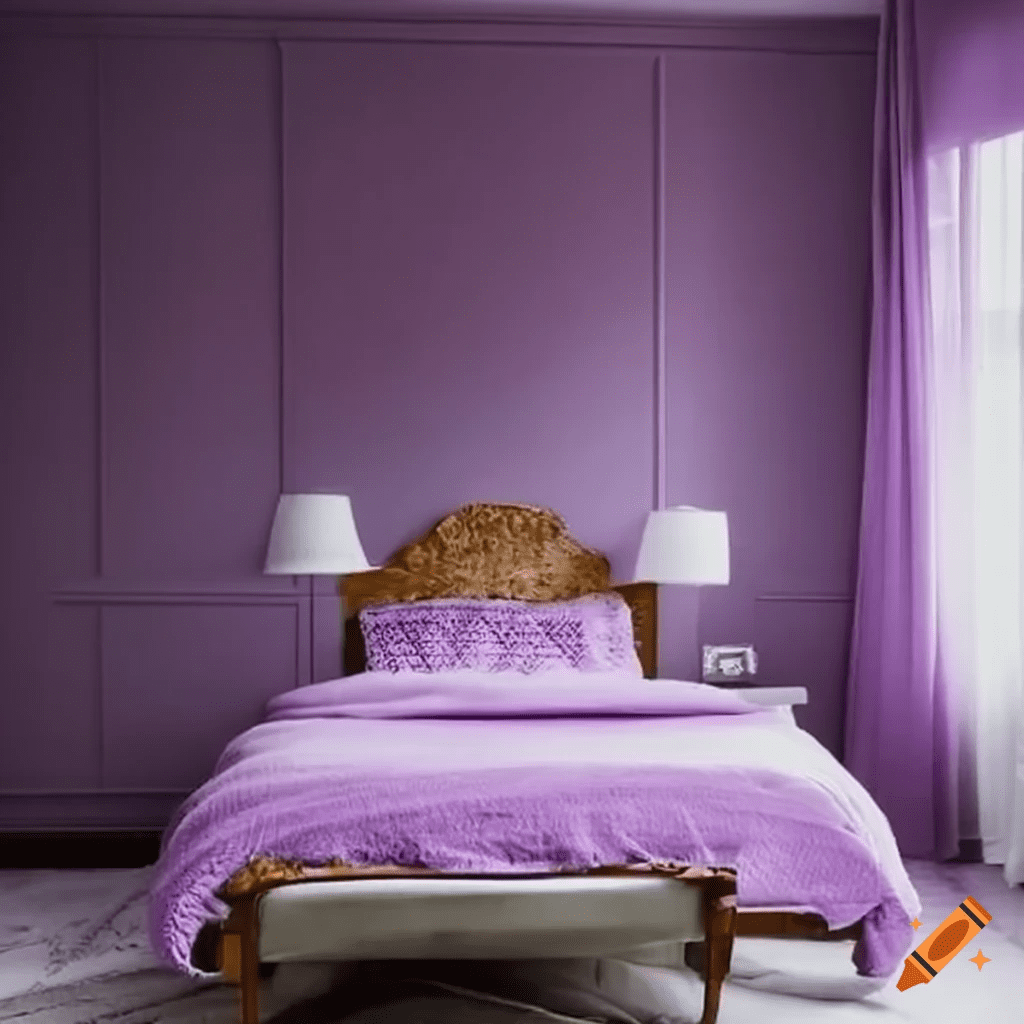 Lilac and Plum Bedroom Wall Color 